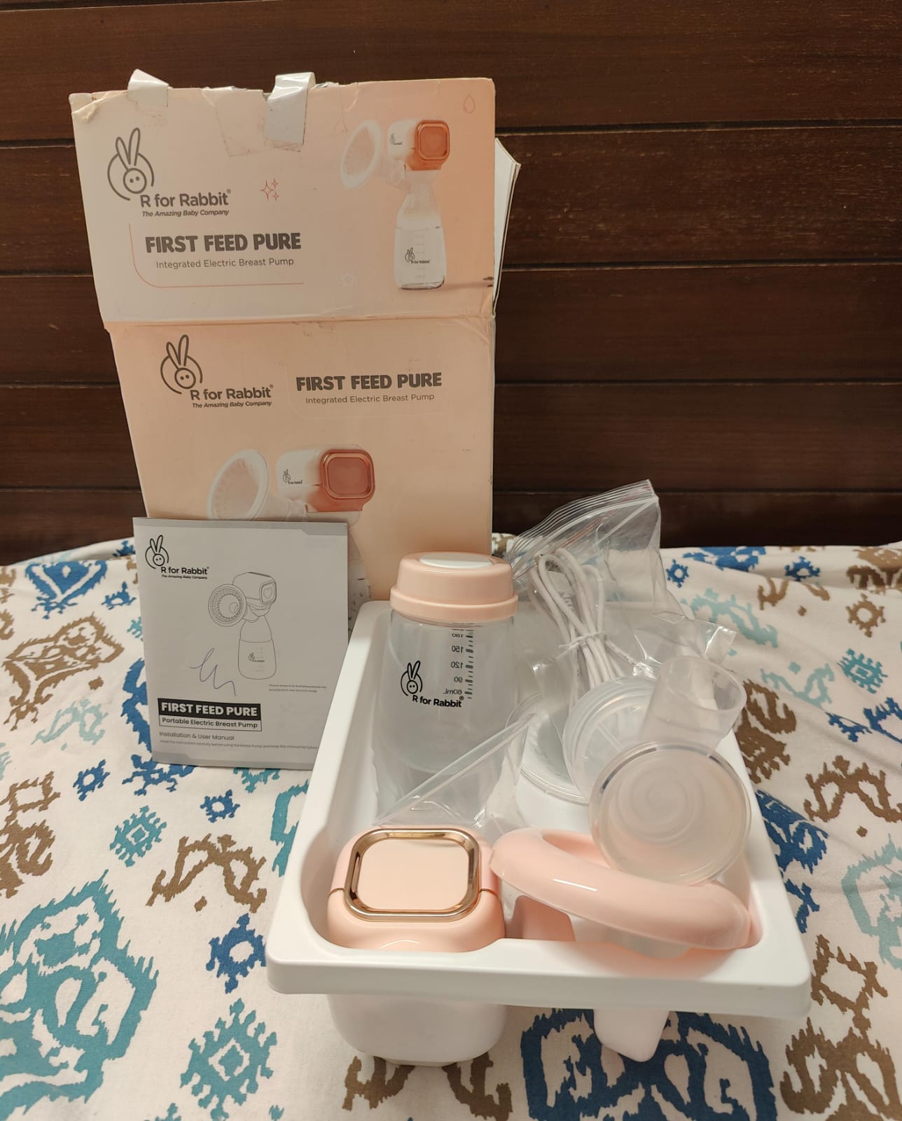 R For Rabbit First Feed Pure Electric Breast Pump | Peach Color