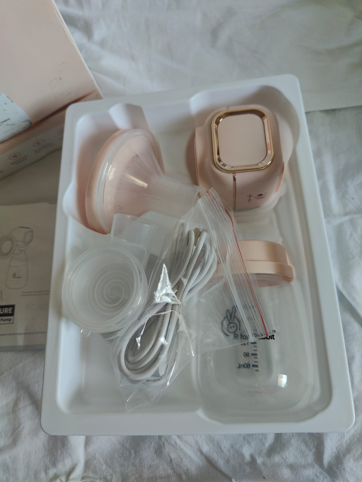 R For Rabbit First Feed Pure Electric Breast Pump | Peach Color