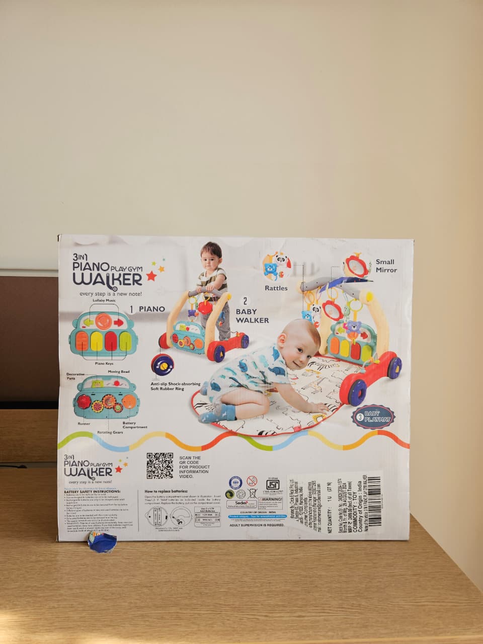 iToys 3-in-1 Piano Playgym with walker, Brand New