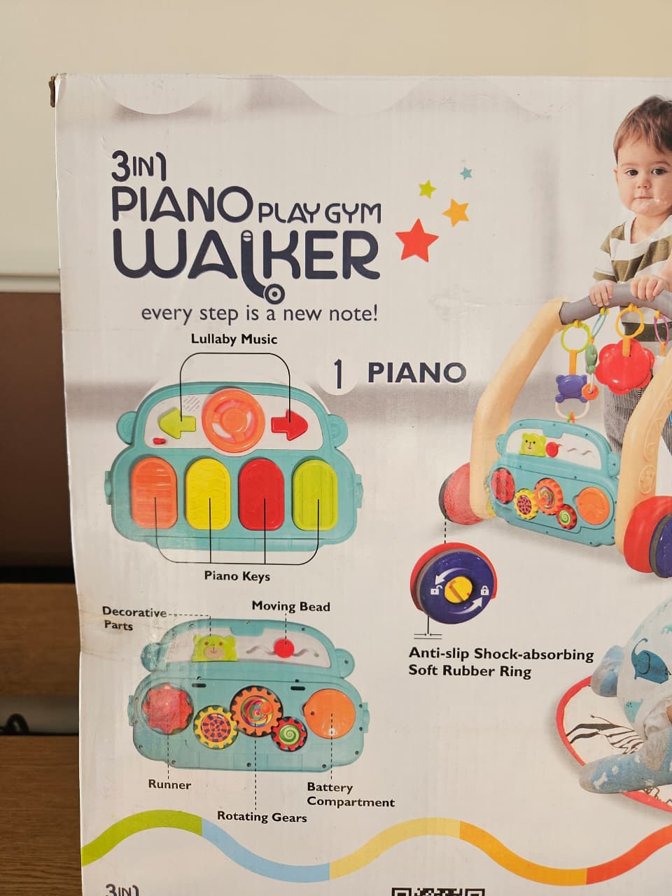 iToys 3-in-1 Piano Playgym with walker, Brand New