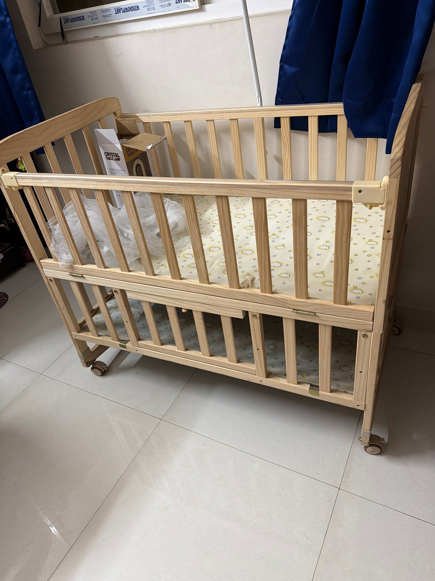 Babyhug 6 in 1 Baby Cot with Rocking Function