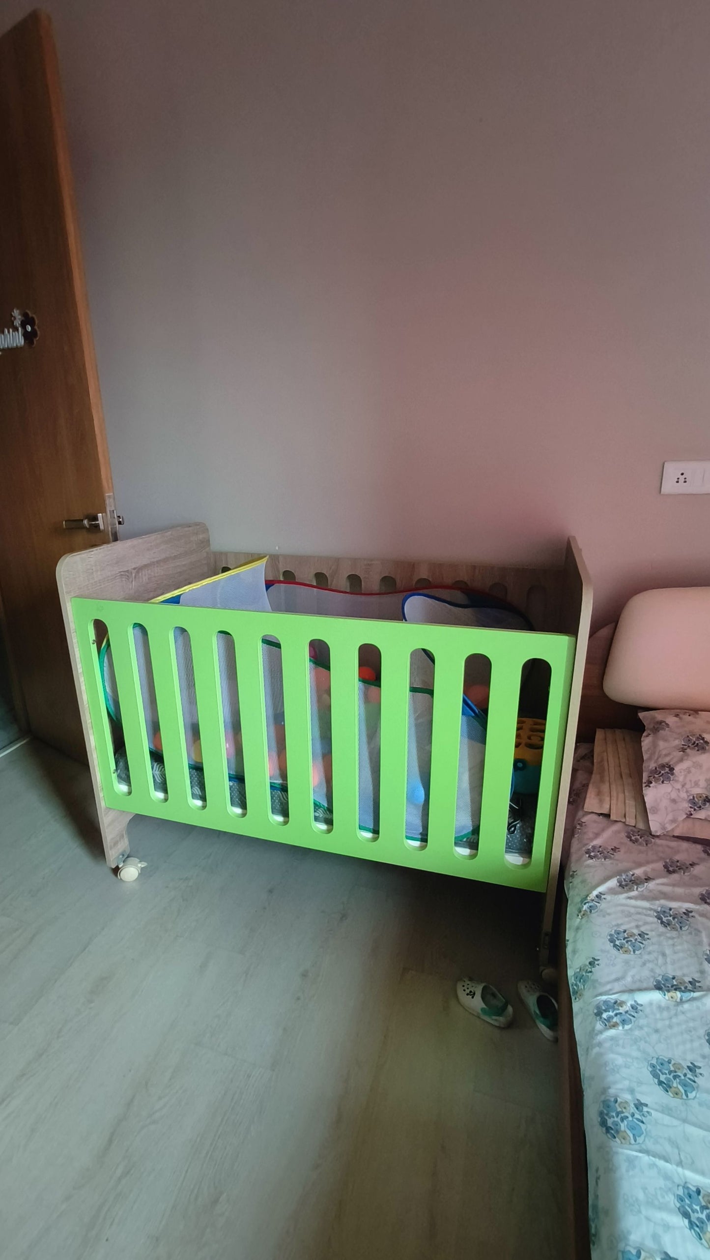 Pepperfry Romania Baby Cot With Mattress