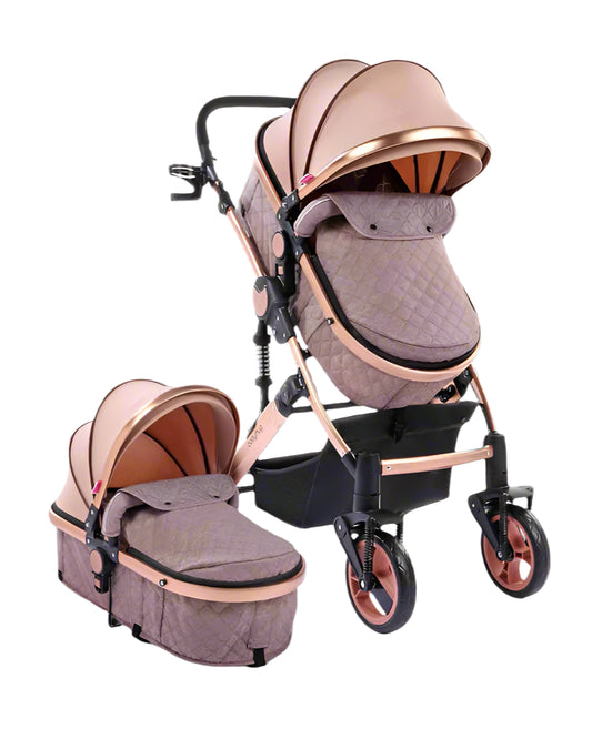 Babyhug Majestic Stroller, 2022, Like New, Beige