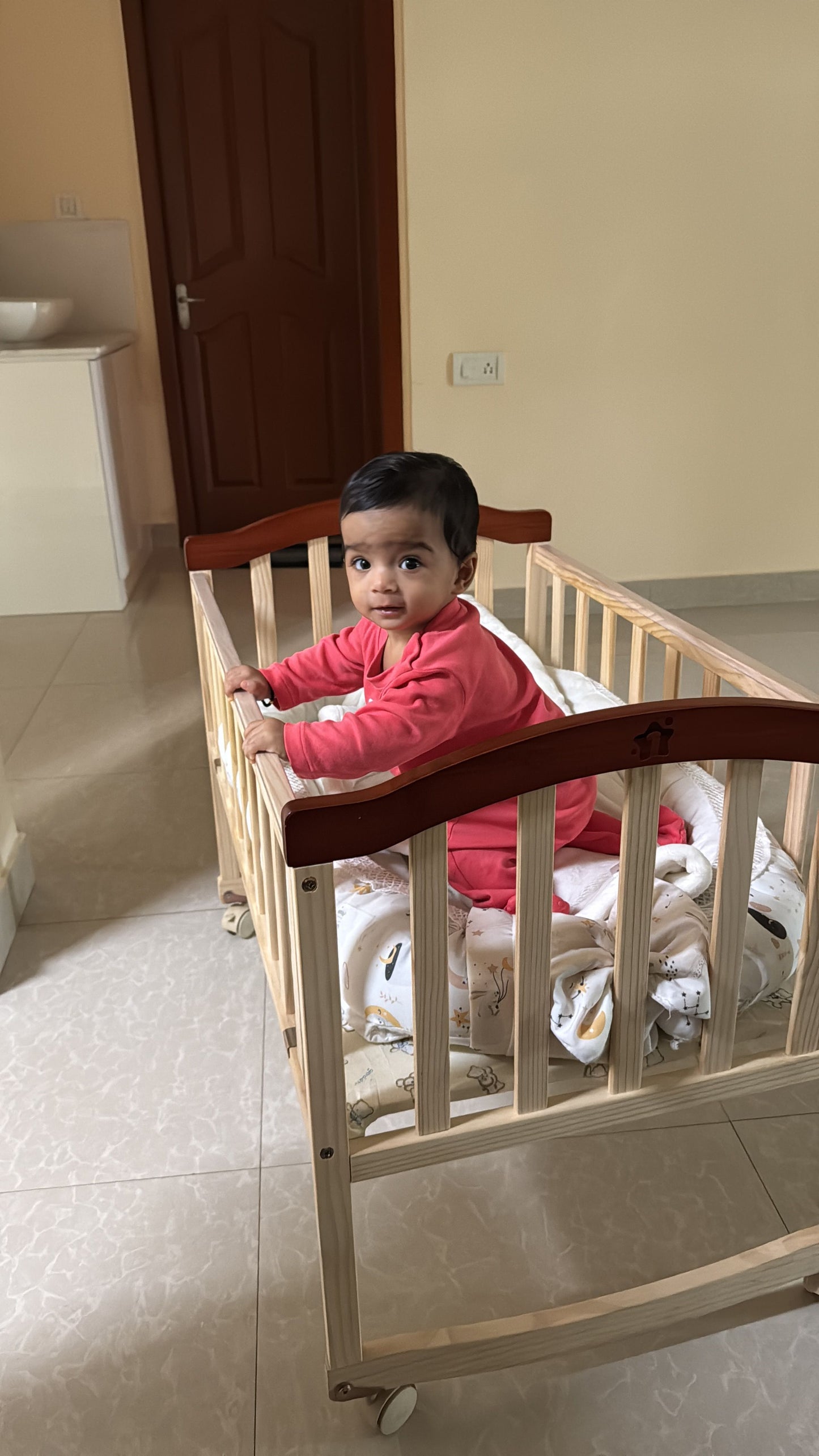 First Step Wooden Crib For Babies