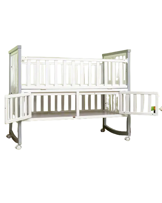 Babyhug Chester Baby Wooden Cot with Wheels | Excellent Condition