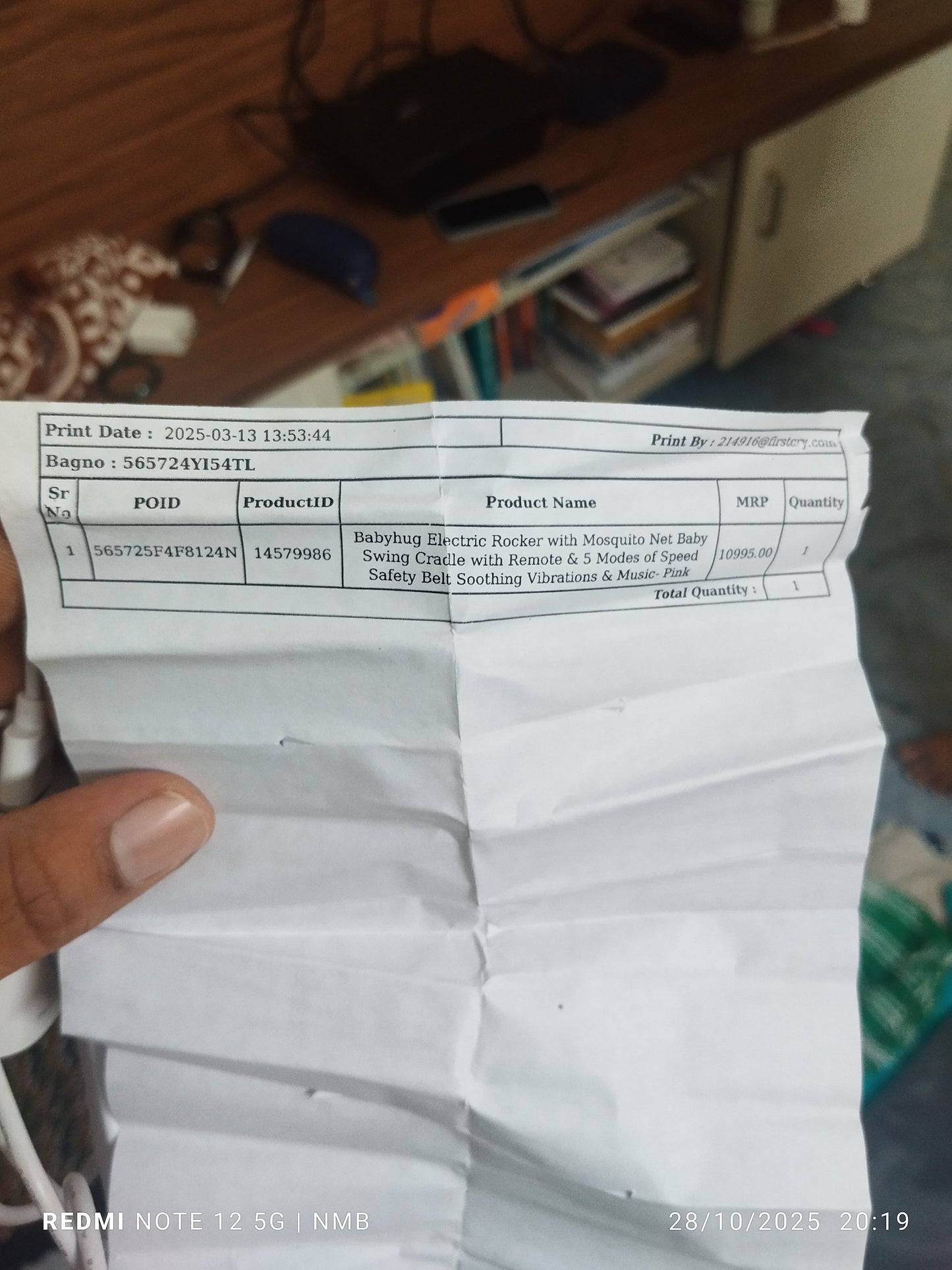 Babyhug Electric Rocker with Mosquito Net & 5 Speed Modes