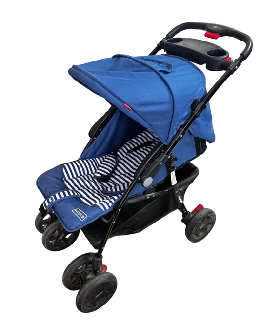 Babyhug Wander Buddy Stroller With Rear Parent Utility Box With Cup Holder - Blue