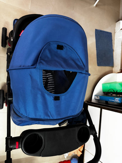 Babyhug Wander Buddy Stroller With Rear Parent Utility Box With Cup Holder - Blue
