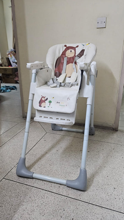 R for Rabbit Marshmallow Lite High Chair, 2022, Grey, Gently Loved