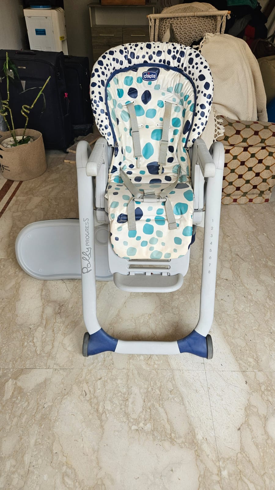 Chicco Polly Progress 5-in-1 High Chair | White Printed