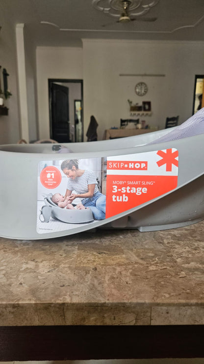 Skip Hop Bath Tub - Moby Smart Sling 3-Stage Tub | For Newborn to 11 Kg