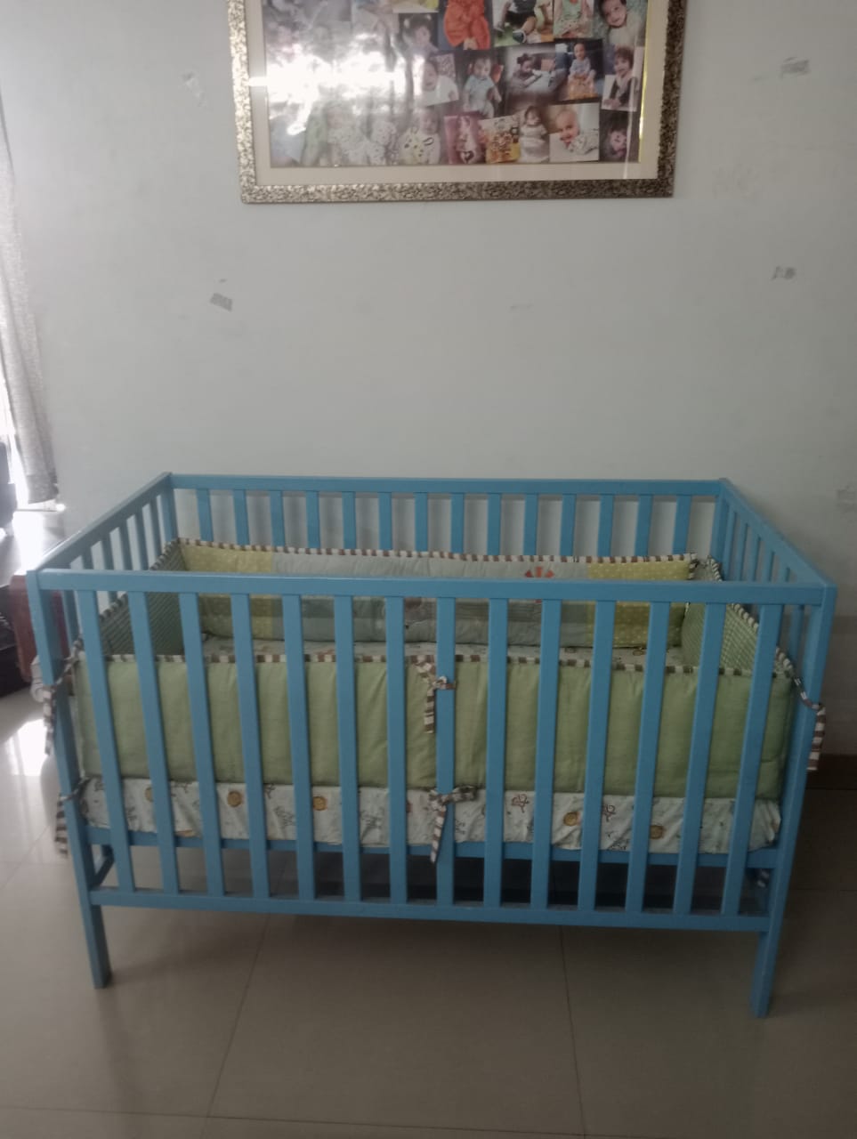 Babyhug Visby Wooden Cot with 3 Level Height Adjustment