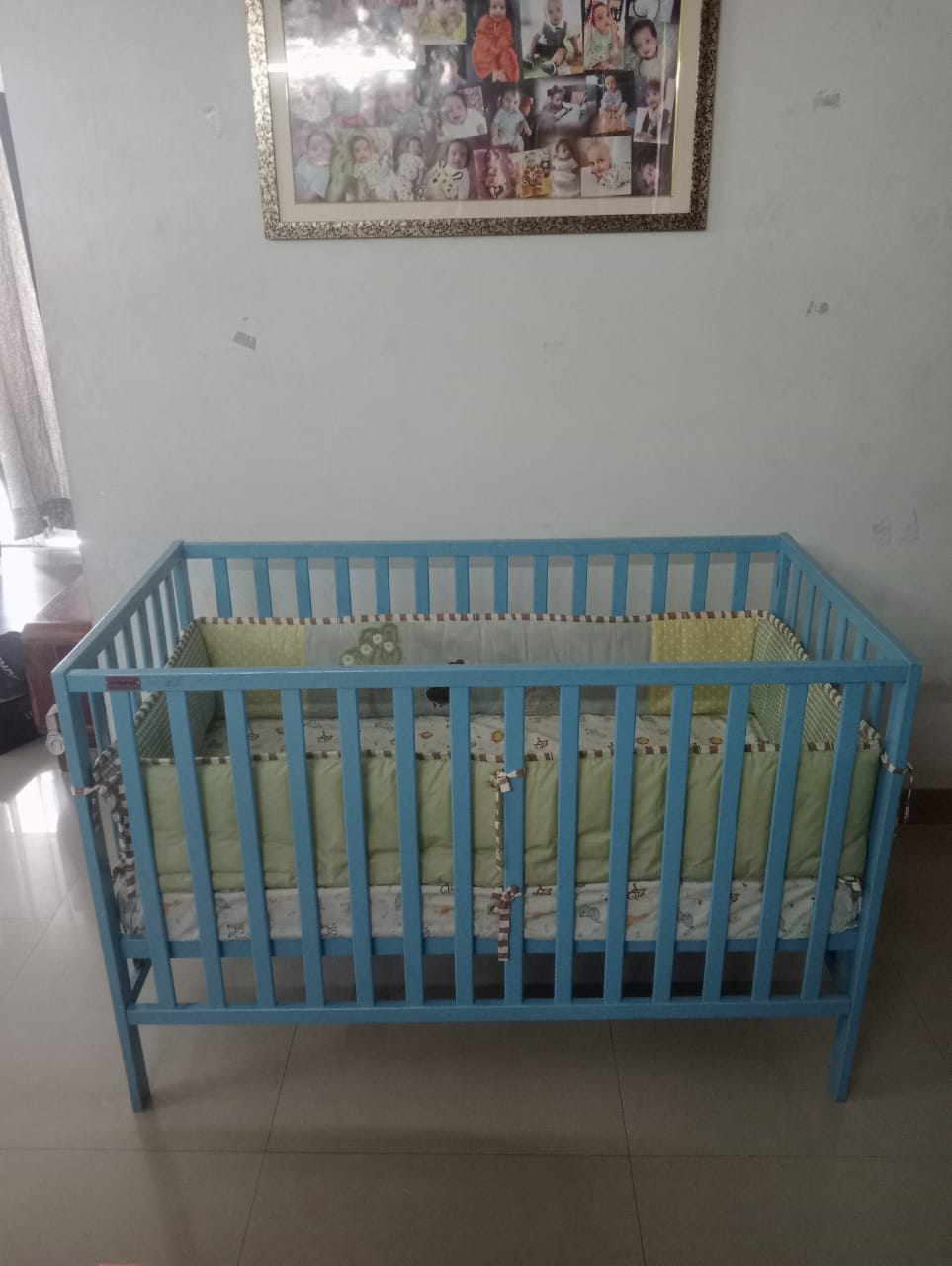 Babyhug Visby Wooden Cot with 3 Level Height Adjustment
