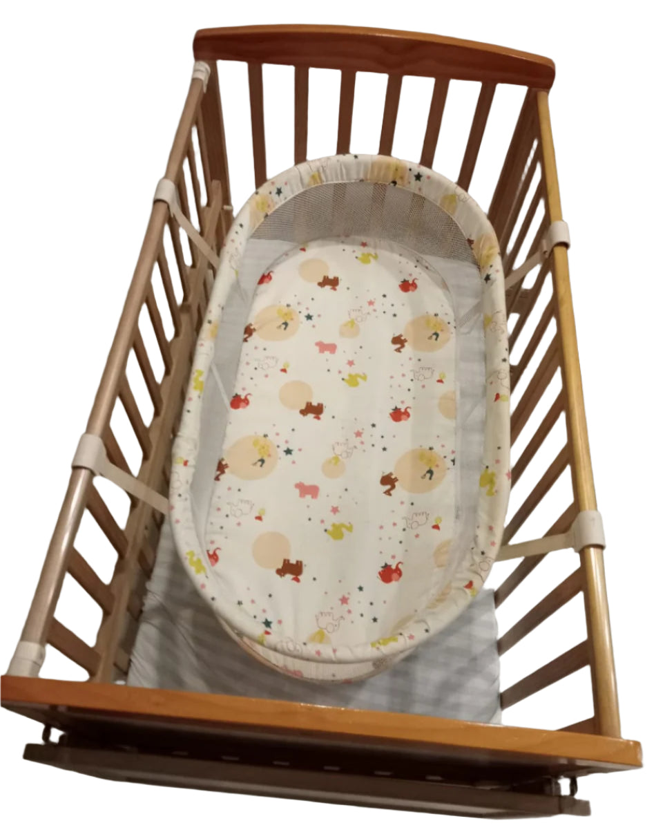 Babyhug Kelly Wooden Cot with Detachable Bassinet | Comes with 2 Mattresses