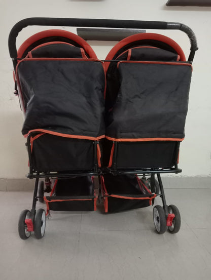 Mee Mee Comfortable Twin Pram | For 0-3 Years