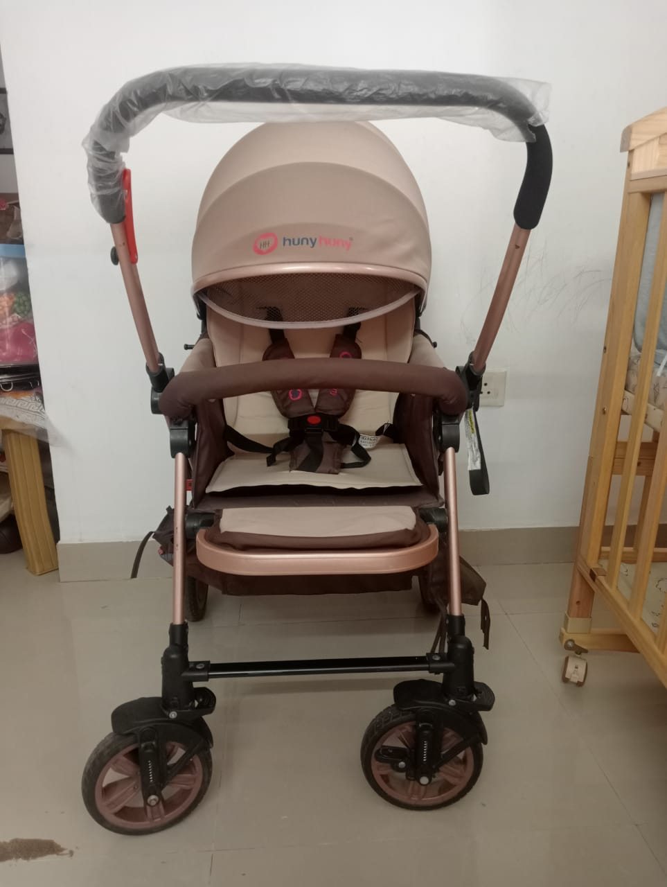 Huny Huny Reversable Handle Pram/Stroller | For 0-4 Years