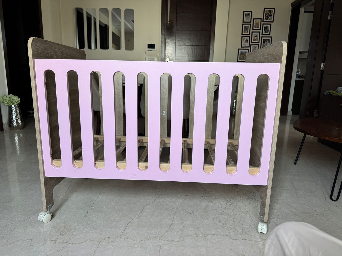 Fisher Price Romania Baby Crib with Wheels and 3 Adjustable Height ( Mattress not Included )