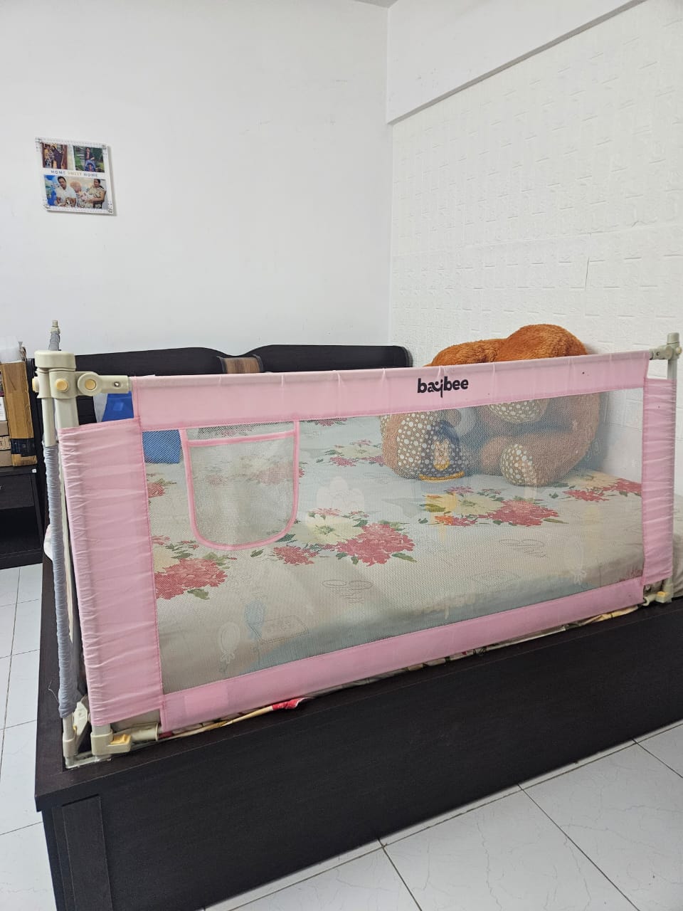 Baybee Adjustable Height Baby Bed Rail | Single Piece, ( 150x63 cm)