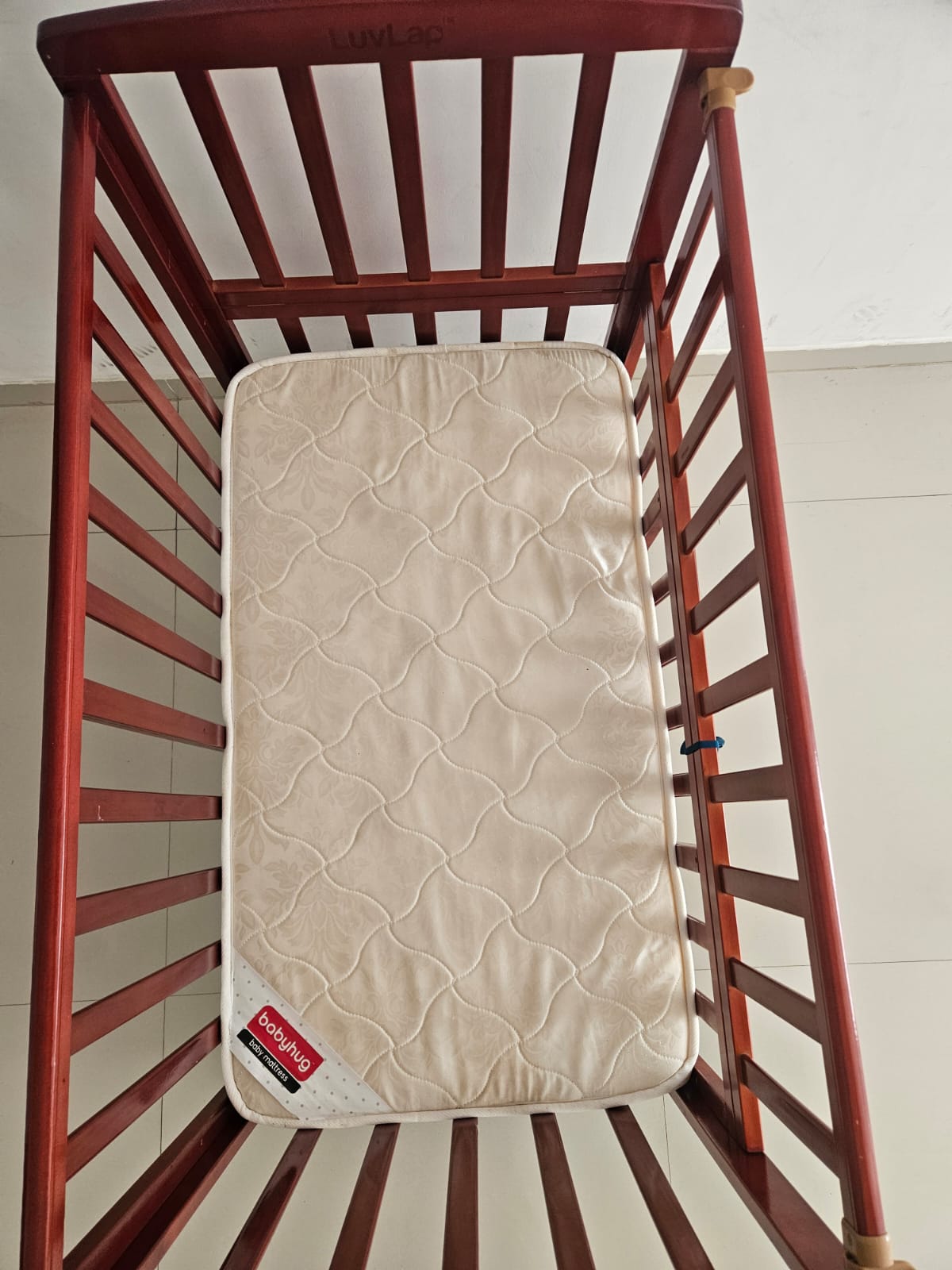 LuvLap C50 Wooden Baby Cot with Babyhug Matteress