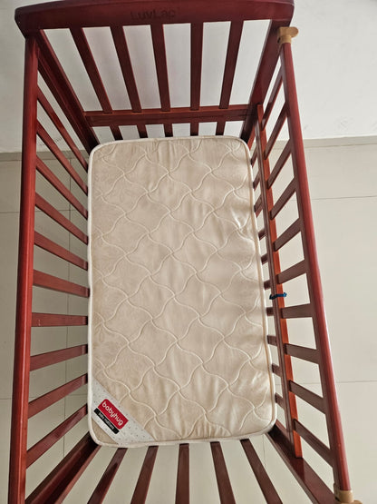 LuvLap C50 Wooden Baby Cot with Babyhug Matteress