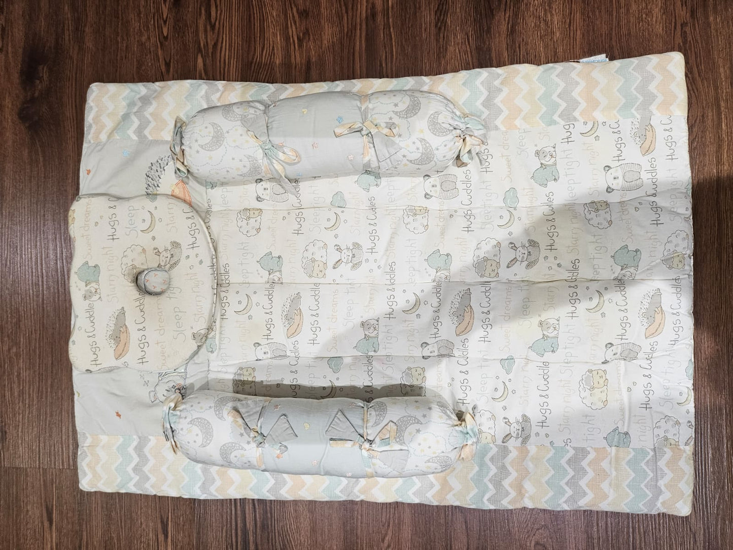 Large Nursing Pillow + Cotton Bedding Set Combo