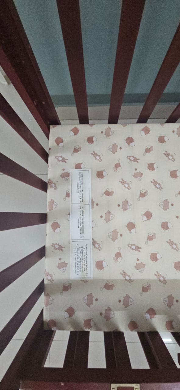 Babyhug C-50 Baby Cot With Mattress