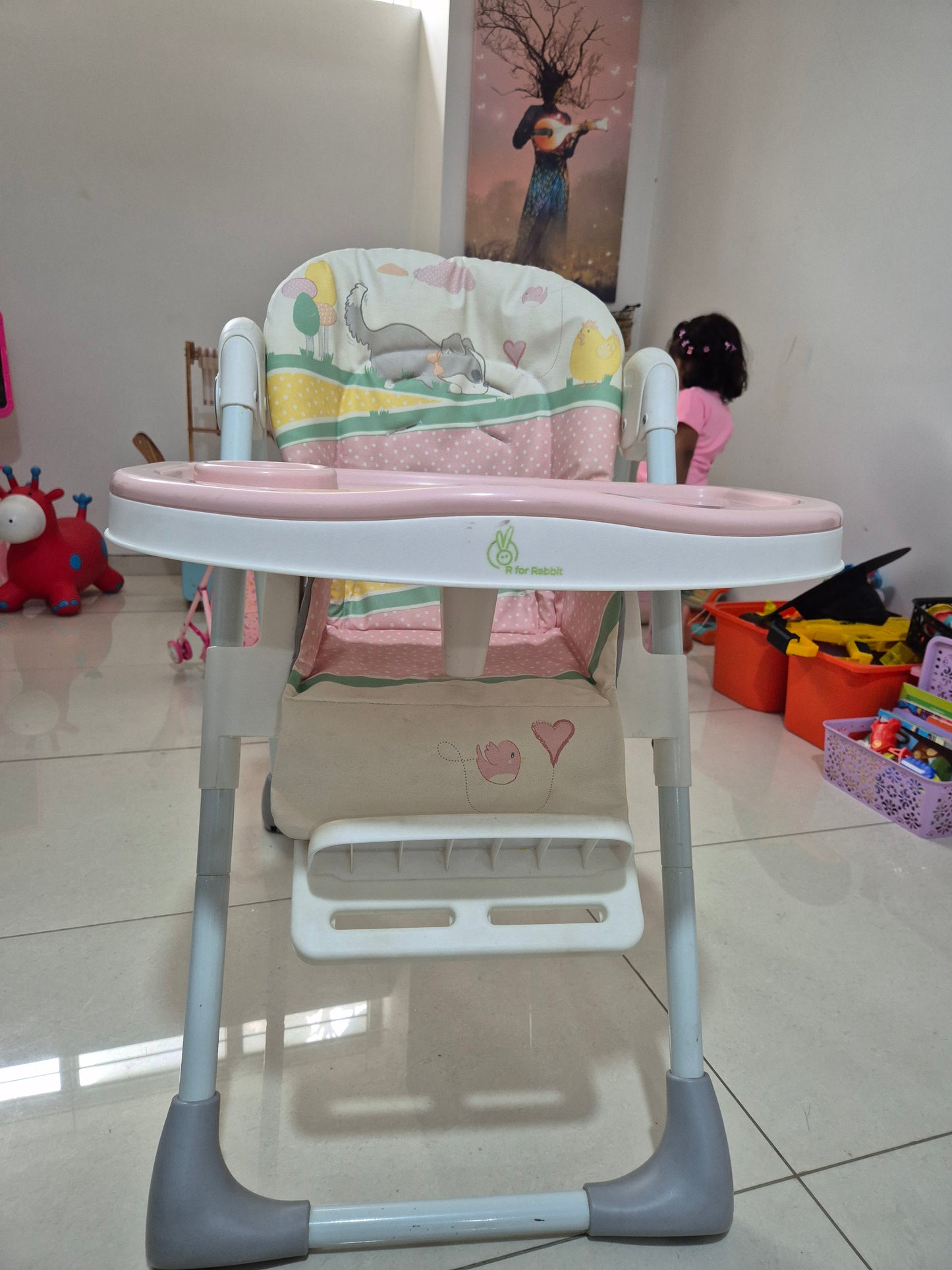 R for Rabbit Marshmallow Lite High Chair , Light PInk