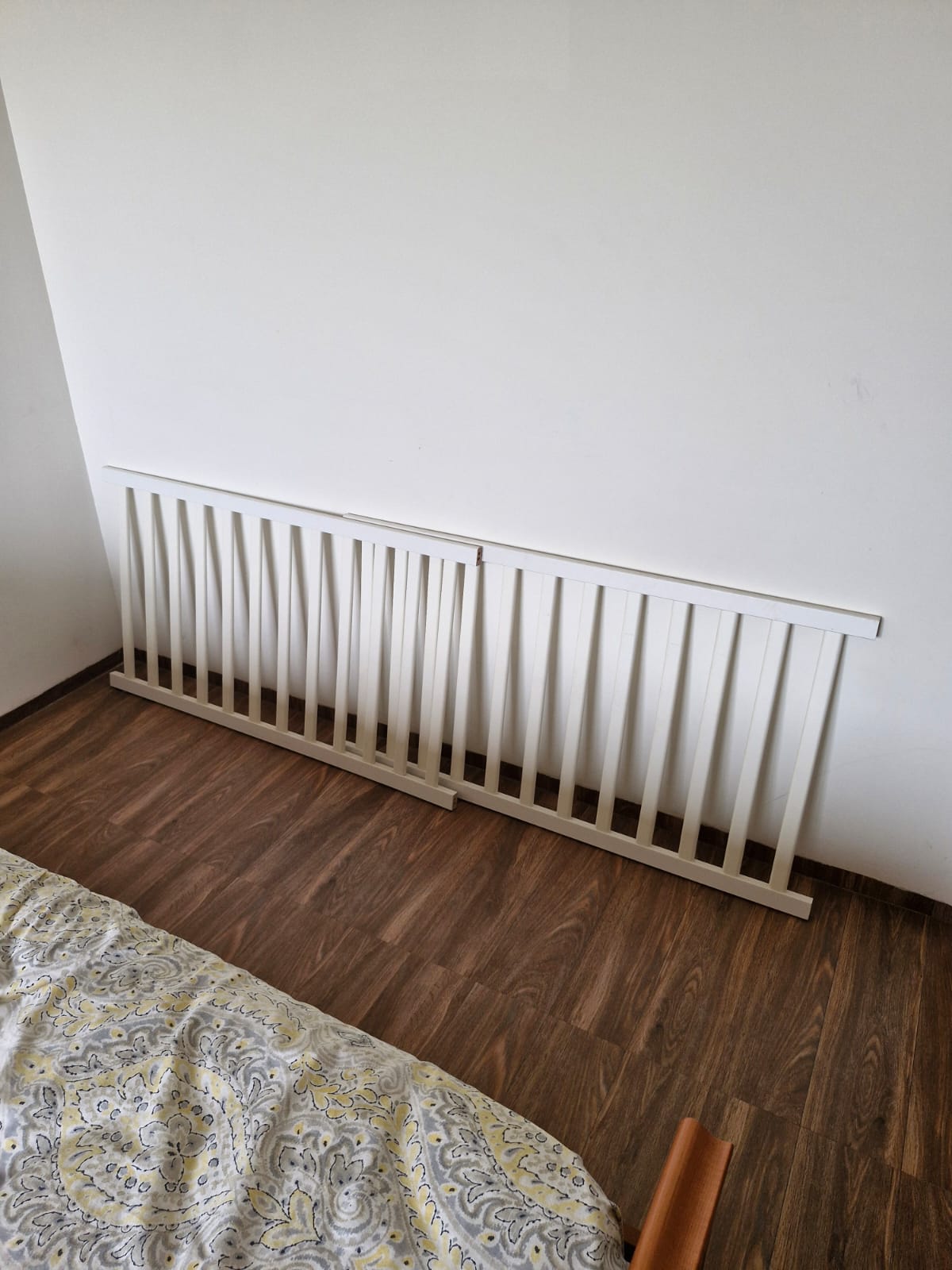 IKEA Height adjustable Baby Crib with mattress, mattress protector and fitted bedsheet