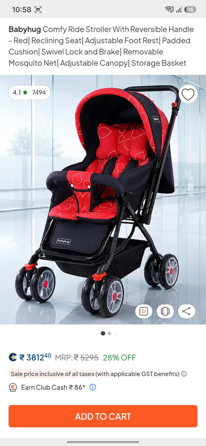 Babyhug Baby Stroller