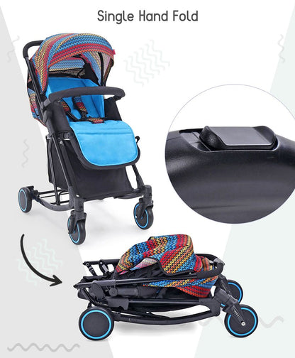 Babyhug Rock Star Stroller Cum Rocker in Blue,