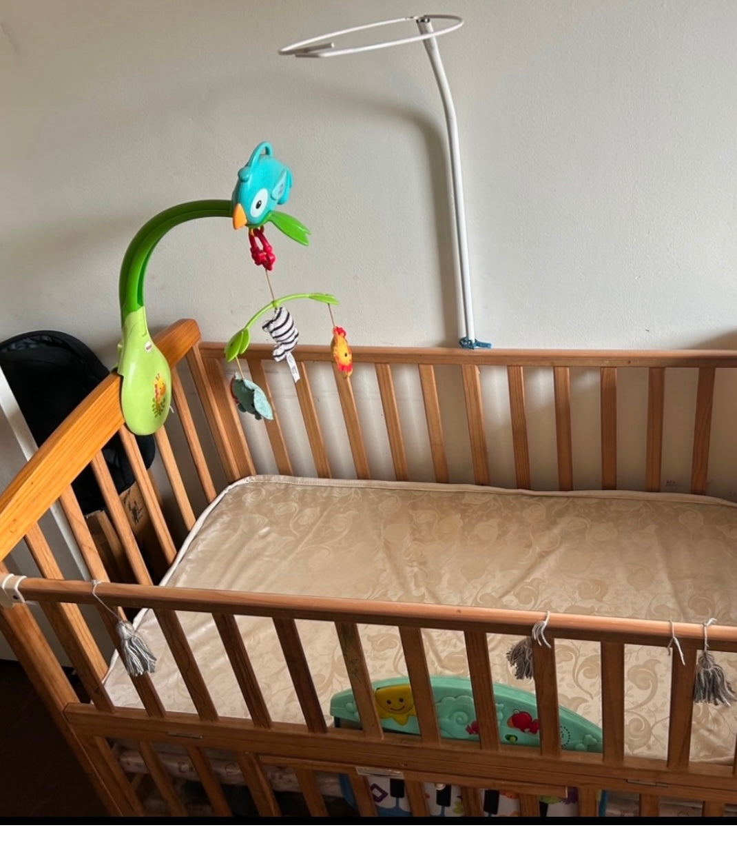 FirstCry Baby Cot with Rocker, Mattress & Diaper Station