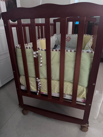 Babyhug Wooden Cot cum Rocker with Accessories
