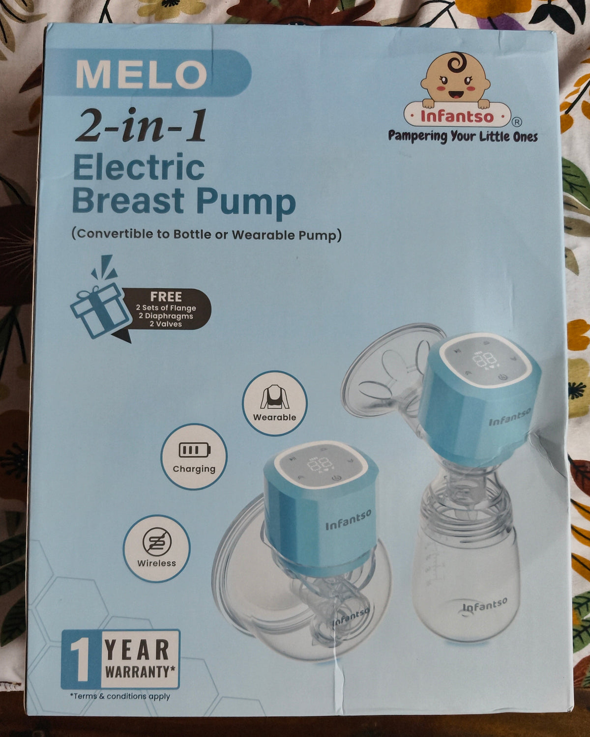Infantso 2 in 1 Melo electric breast pump (Wearable+ bottle)