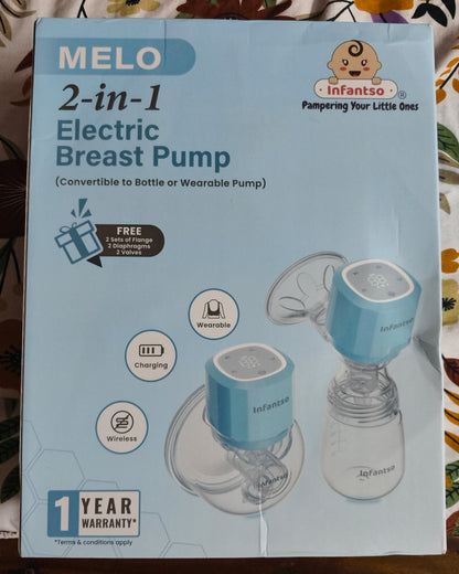 Infantso 2 in 1 Melo electric breast pump (Wearable+ bottle)