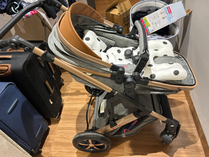 Huny Huny 4-In-1 -Z Fold- Stroller Pram Travel System with Car Seat
