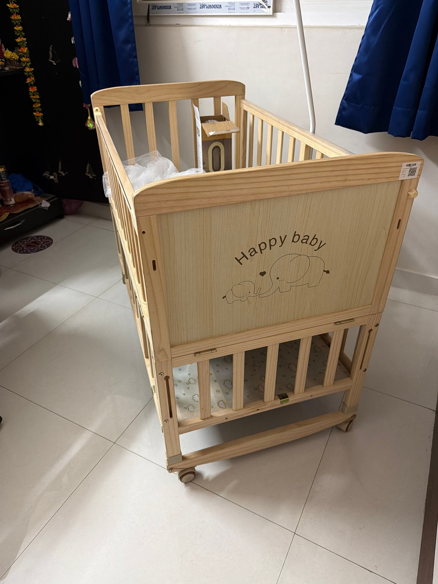 Babyhug 6 in 1 Baby Cot with Rocking Function