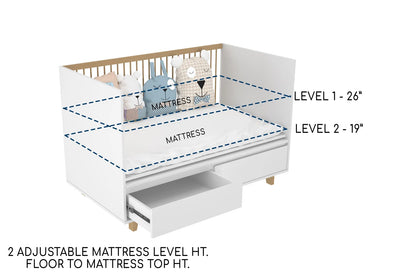 Littlebird India 4 in 1 Elegant Crib with Storage (Mattress included)
