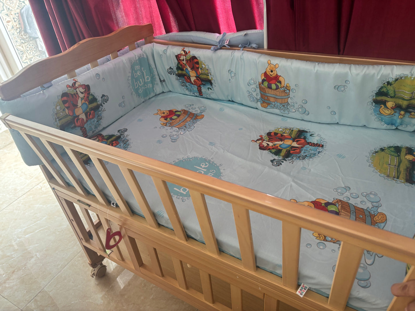 Babyhug baby cot with accessories