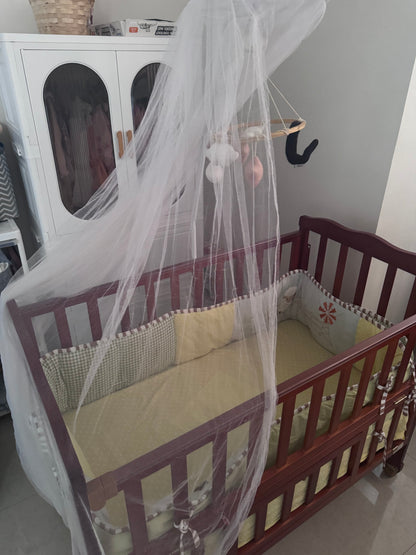 Babyhug Wooden Cot cum Rocker with Accessories