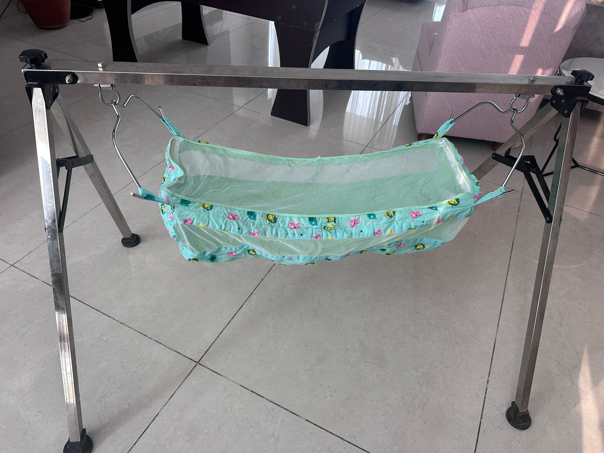 Indian Baby Cradle with Steel Stand
