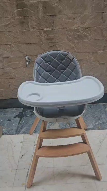 R For Rabbit Graphite Walnut High Chair With 360 Degree Rotating Seat | for 6-36 Months