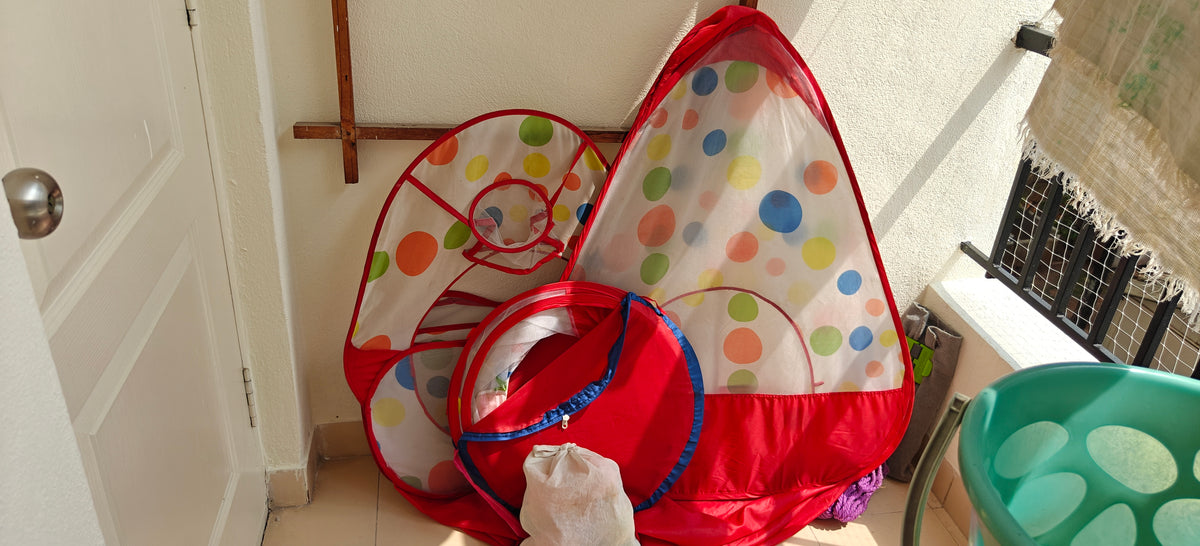 Luvlap Bassinet with Wheels + BabyGo 3-in-1 Tunnel Playhouse & Ball Pool