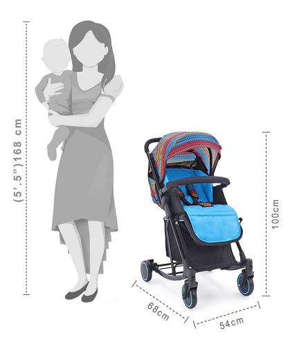 Babyhug Rock Star Stroller Cum Rocker in Blue,