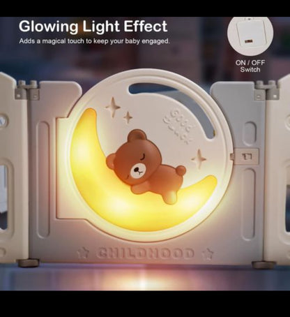 Baybee 18 panel playpen with basketball and glowing moon Play Pen