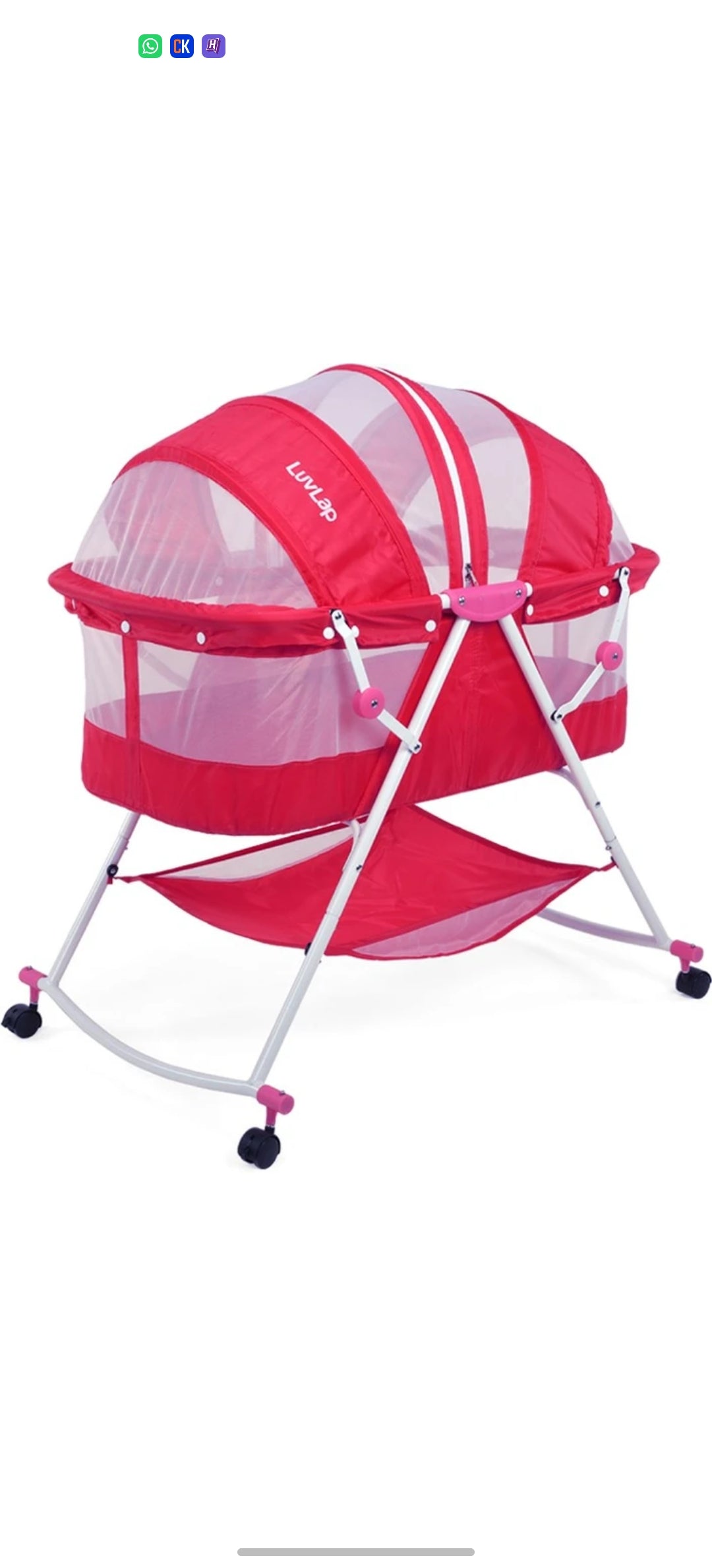 Luvlap Bassinet with Wheels + BabyGo 3-in-1 Tunnel Playhouse & Ball Pool