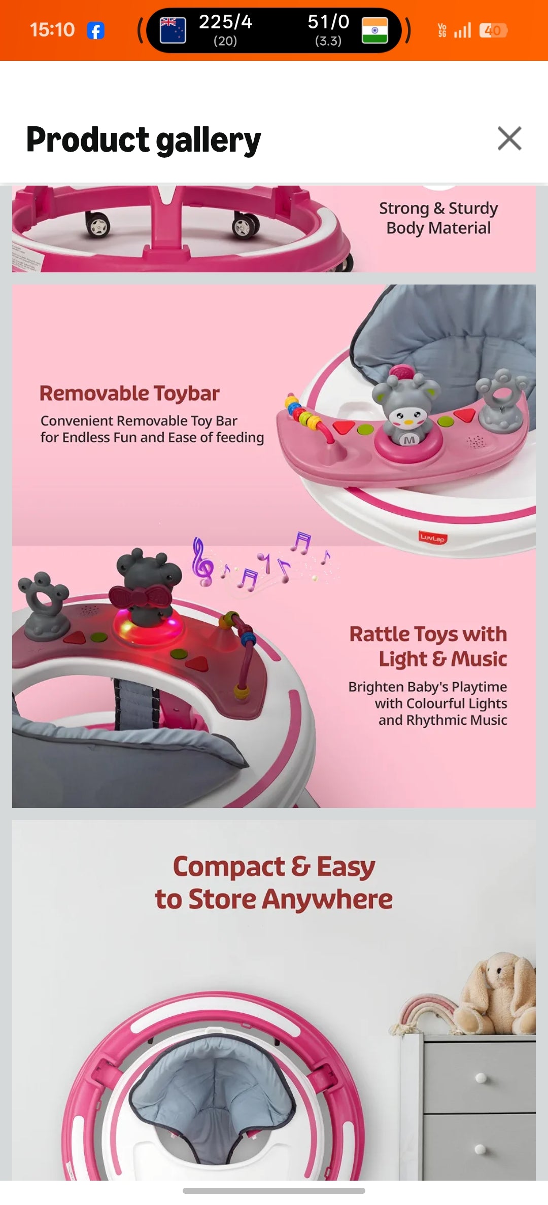 LuvLap 360° Joy Baby Walkers for 9+ Months