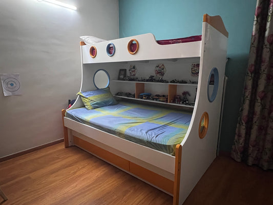 Royaloak Kids Bunk Bed with Storage & 2 Mattresses