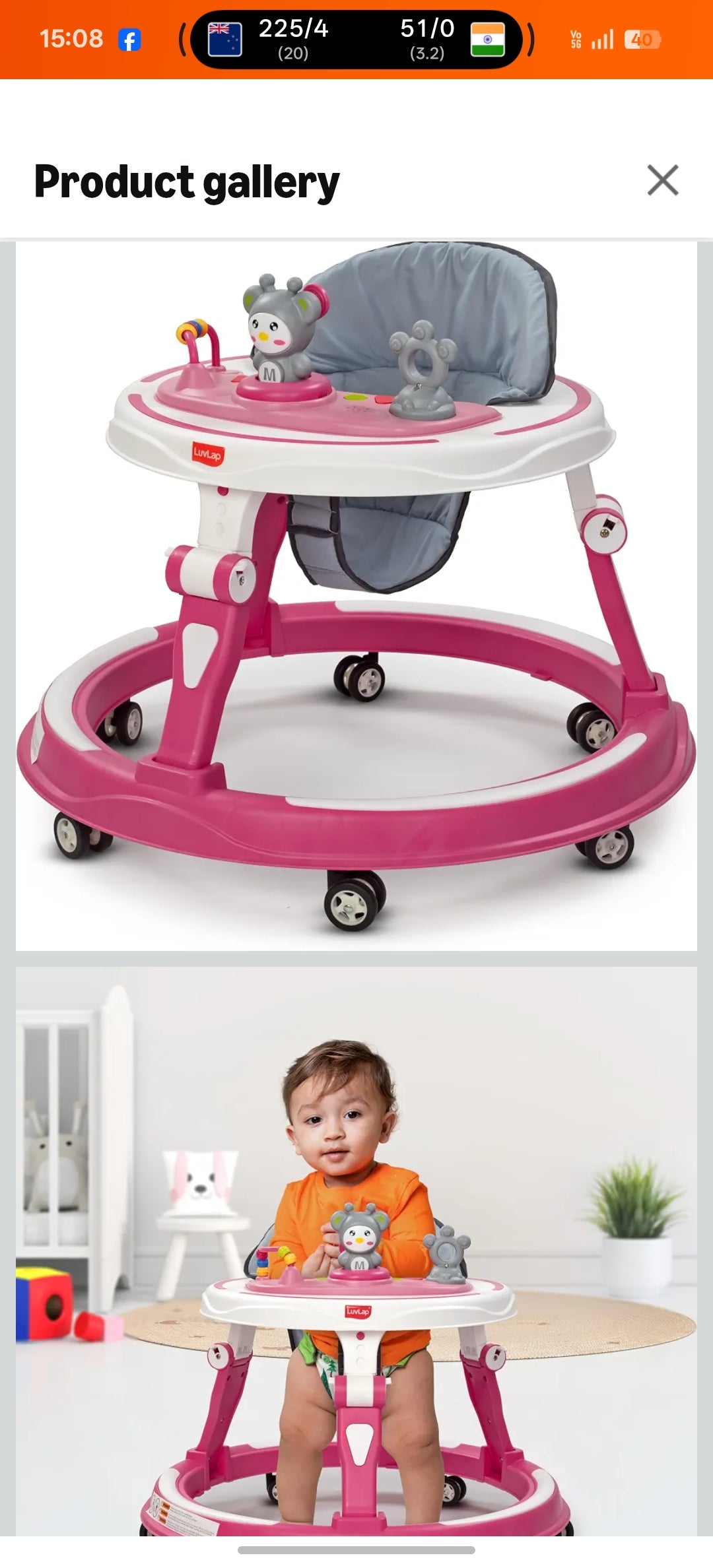 LuvLap 360° Joy Baby Walkers for 9+ Months
