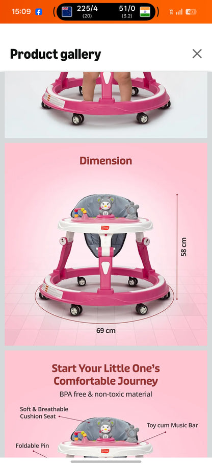 LuvLap 360° Joy Baby Walkers for 9+ Months